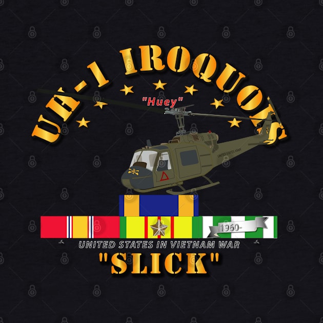 UH-1 - Front Oblique  Vietnam - Slick w VN SVC Medals by twix123844